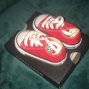 Red & white toddler converse